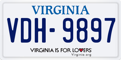 VA license plate VDH9897