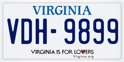 VA license plate VDH9899