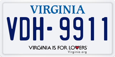 VA license plate VDH9911