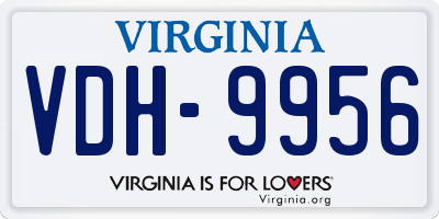 VA license plate VDH9956