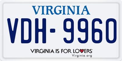 VA license plate VDH9960
