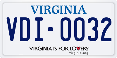 VA license plate VDI0032
