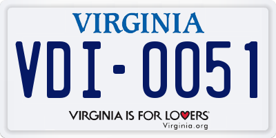 VA license plate VDI0051