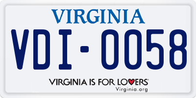 VA license plate VDI0058