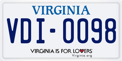 VA license plate VDI0098