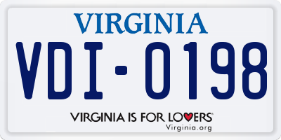 VA license plate VDI0198