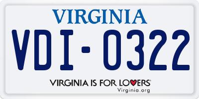 VA license plate VDI0322
