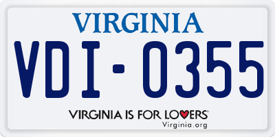 VA license plate VDI0355
