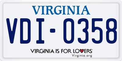VA license plate VDI0358