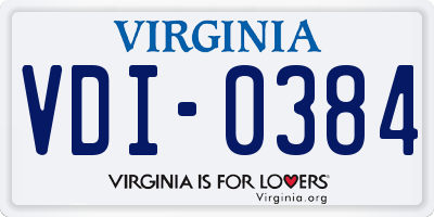 VA license plate VDI0384