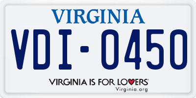 VA license plate VDI0450