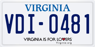 VA license plate VDI0481