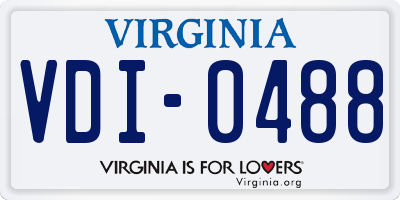 VA license plate VDI0488
