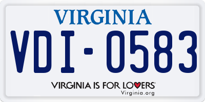 VA license plate VDI0583