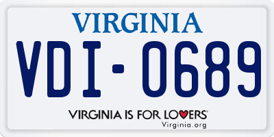 VA license plate VDI0689