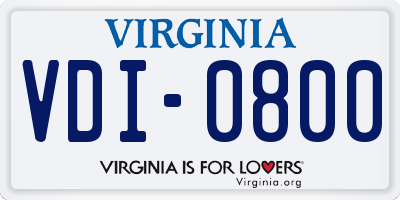 VA license plate VDI0800