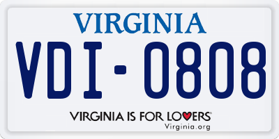VA license plate VDI0808