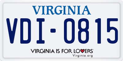 VA license plate VDI0815