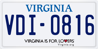 VA license plate VDI0816