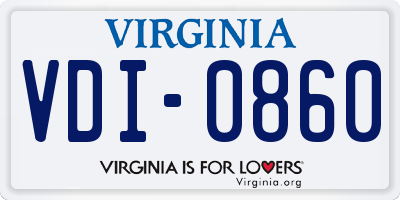 VA license plate VDI0860