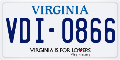 VA license plate VDI0866