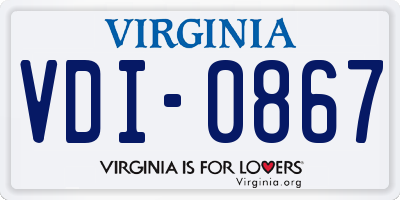 VA license plate VDI0867