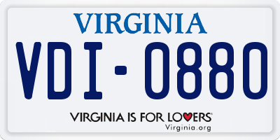VA license plate VDI0880