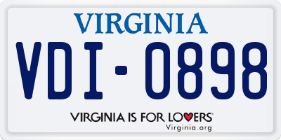 VA license plate VDI0898