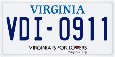 VA license plate VDI0911