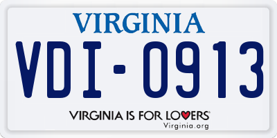 VA license plate VDI0913