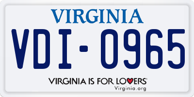 VA license plate VDI0965
