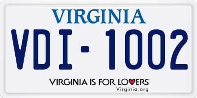 VA license plate VDI1002