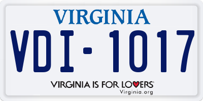 VA license plate VDI1017