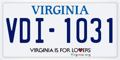 VA license plate VDI1031