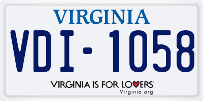VA license plate VDI1058