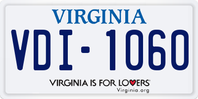 VA license plate VDI1060