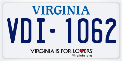VA license plate VDI1062