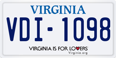 VA license plate VDI1098