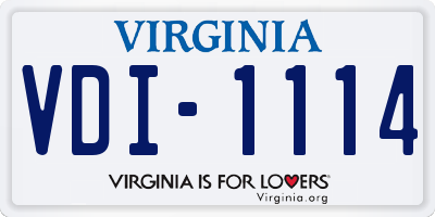 VA license plate VDI1114