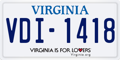 VA license plate VDI1418