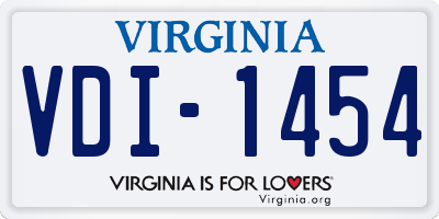 VA license plate VDI1454
