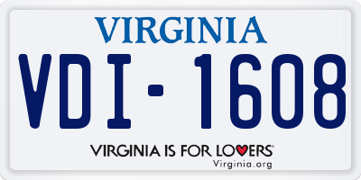 VA license plate VDI1608