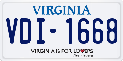 VA license plate VDI1668