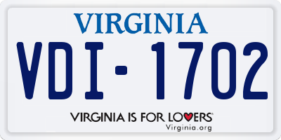 VA license plate VDI1702