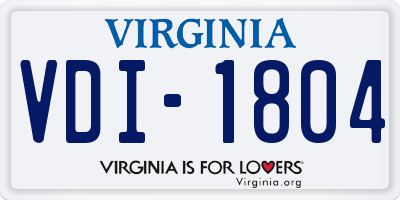 VA license plate VDI1804