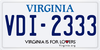 VA license plate VDI2333