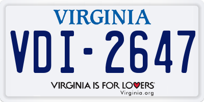 VA license plate VDI2647