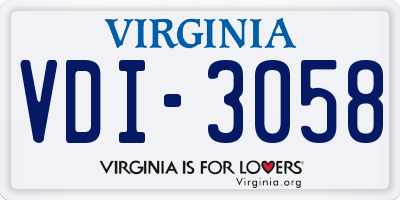 VA license plate VDI3058