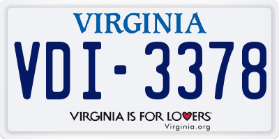 VA license plate VDI3378