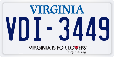 VA license plate VDI3449